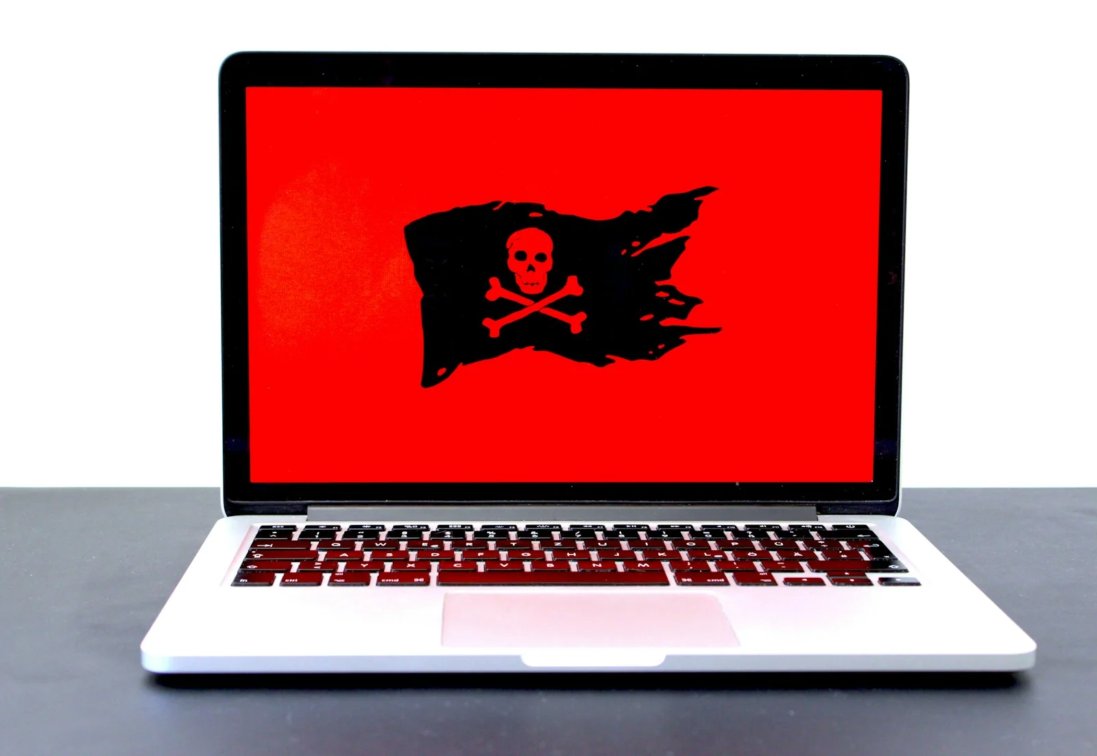 Computerscherm met een ransomware-aanval